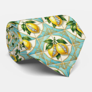 Amalfi Lemons Faux Silk Luxury Designer Style Neck Tie