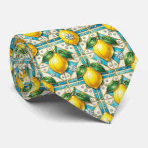 Amalfi Lemons Faux Silk Luxury Designer Style Neck Tie