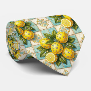 Amalfi Lemons Faux Silk Luxury Designer Style Neck Tie