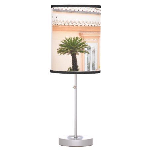 Amalfi Pastel Palm View 1 travel wall art Table Lamp