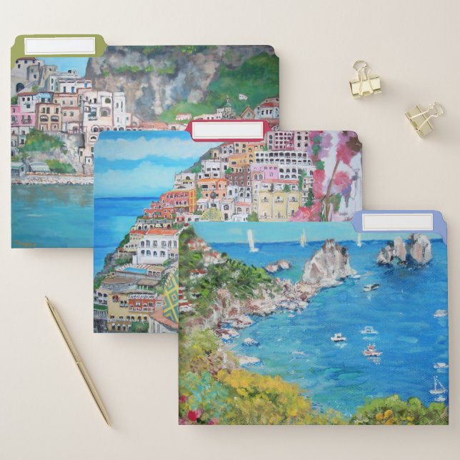 Amalfi, Positano, Capri - Set of File Folders (Set)