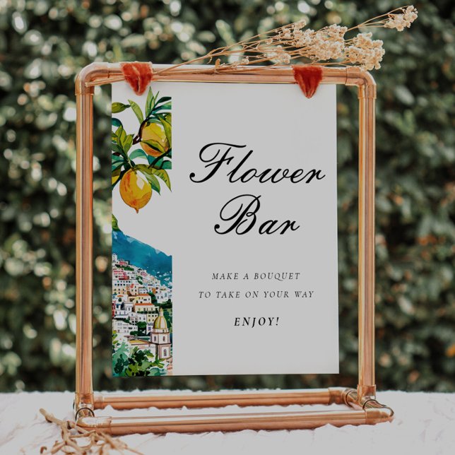 Amalfi Positano Flower Bar Bridal Shower Sign (Creator Uploaded)