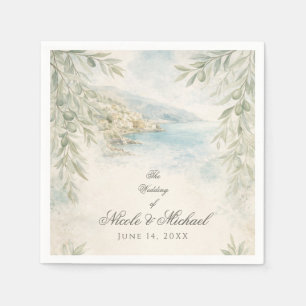 Amalfi Reverie — Mediterranean Coastal Wedding Napkins