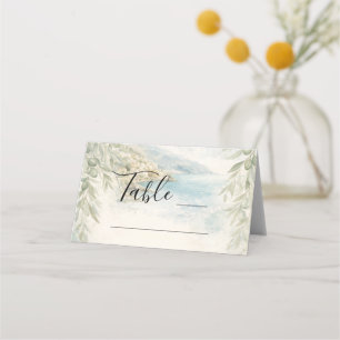 Amalfi Reverie — Mediterranean Coastal Wedding Place Card