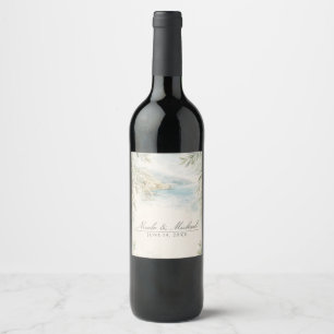Amalfi Reverie — Mediterranean Coastal Wedding Wine Label