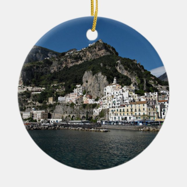 Amalfi, Sea View Ceramic Ornament (Front)