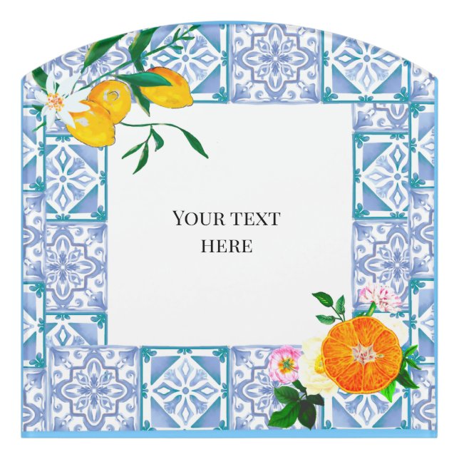 Amalfi style,lemon,summer  door sign (Contour Front)