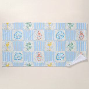Amalfi style seamless pattern beach towel
