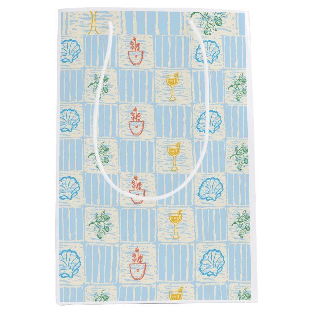 Amalfi style seamless pattern medium gift bag (Front)