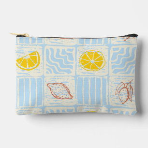 Amalfi style seamless pattern with lemons accessory pouch