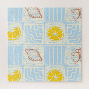 Amalfi style seamless pattern with lemons jigsaw puzzle