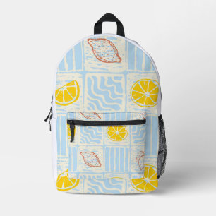 Amalfi style seamless pattern with lemons printed backpack