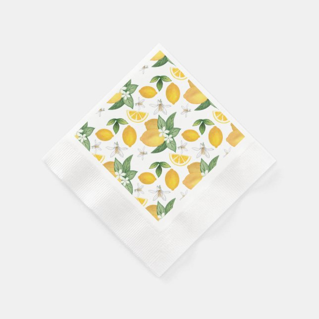 Amalfi Theme Lemon Party Paper Napkin (Corner)