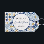 Amalfi Tile Blue Yellow Bridal Shower Gift Tags<br><div class="desc">Can be customized to suit your needs.
© Gorjo Designs. Made for you via the Zazzle platform. 

// Need help customizing your design? Got other ideas? Feel free to contact me (Zoe) directly.</div>