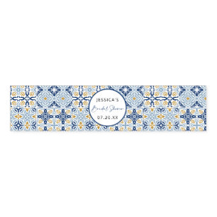 Amalfi Tile Blue Yellow Bridal Shower    Napkin Bands