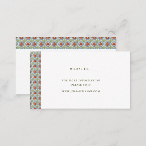 Amalfi Tile Coll  Wedding Website Insert Card