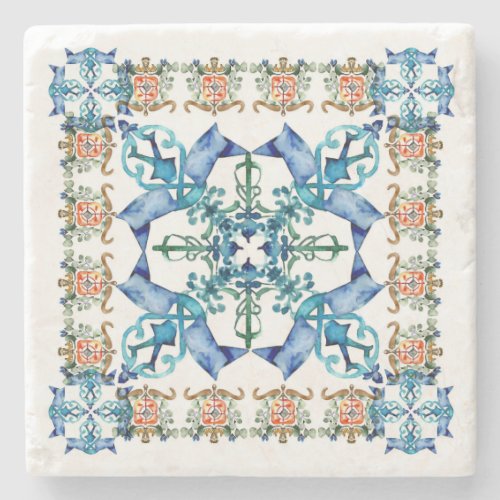 Amalfi Tile Design Stone Coaster