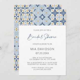 Amalfi Tile Mediterranean Summer Bridal Shower Invitation