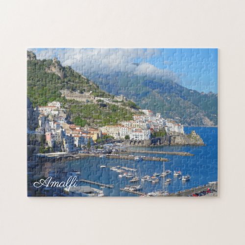 Amalfi town bay  port Italian Coast Italy scenery Jigsaw Puzzle