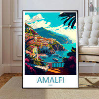 Amalfi Travel Print, amalfi coast travel poster