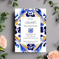 Amalfi Vietri Italian blue tiles birthday party