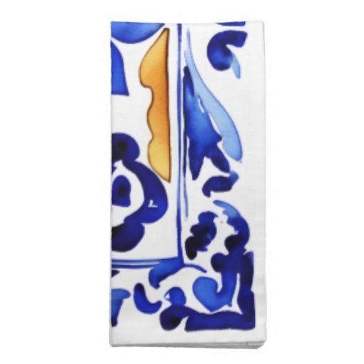 Amalfi Vietri Italian blue tiles Mediterranean Cloth Napkin Zazzle