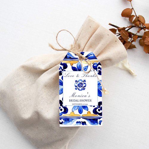 Amalfi Vietri tiles Italian bridal shower favor Gift Tags