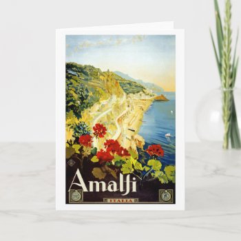 "amalfi" Vintage Travel Poster Greeting Card by PrimeVintage at Zazzle
