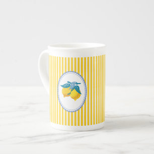 Amalfi Yellow Lemons Mediterranean Style Bone China Mug