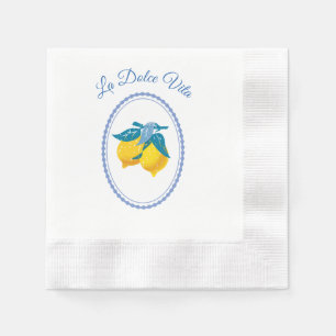 Amalfi Yellow Lemons Mediterranean Style Napkins