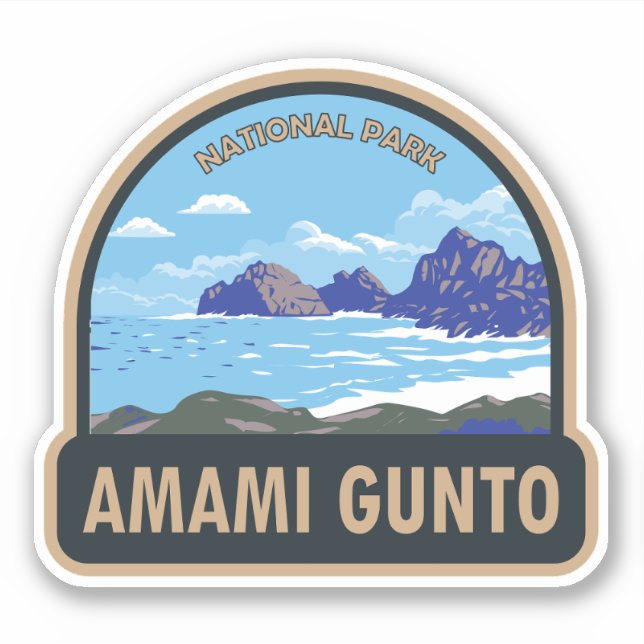 Amami Gunto National Park Japan Travel Art Vintage Sticker (Front)