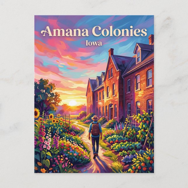 Amana Colonies USA Postcard (Front)