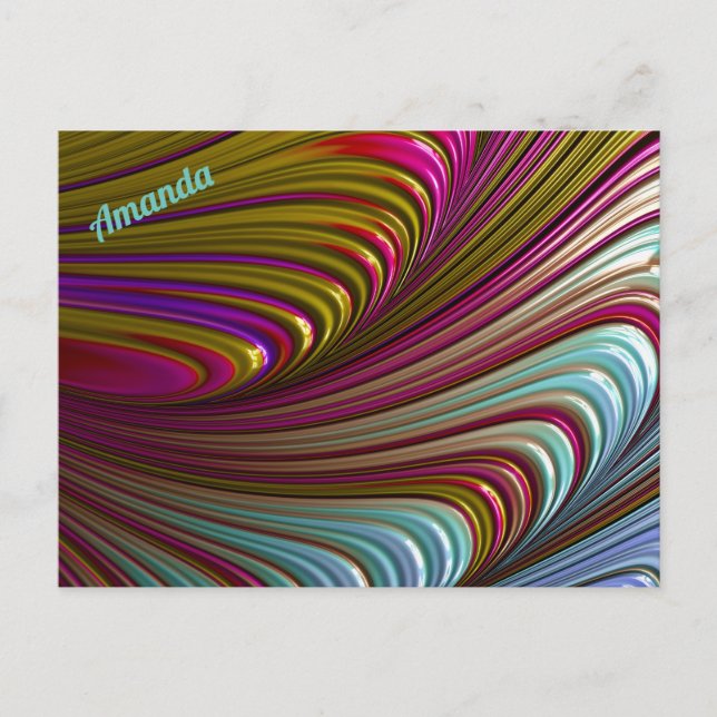 AMANDA~ 3D Fractal Design Pattern ~ Candy Treat ~  Postcard (Front)