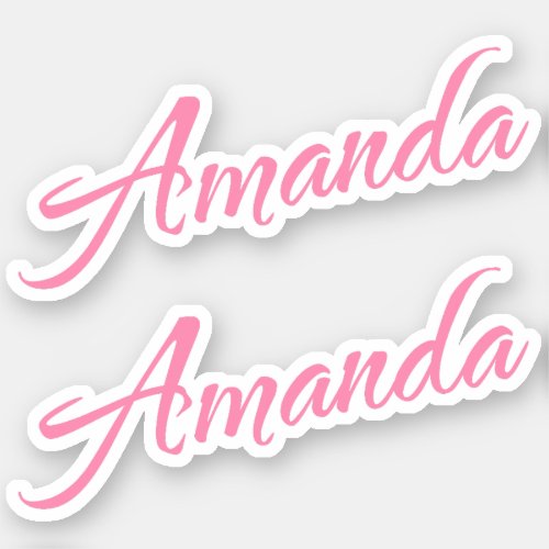 Amanda Decorative Name in Pink x2 Sticker