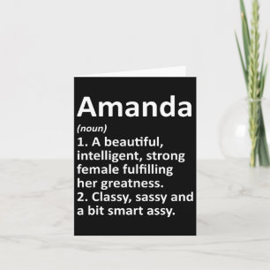 Amanda Definition Personalized Name Funny Christma Card