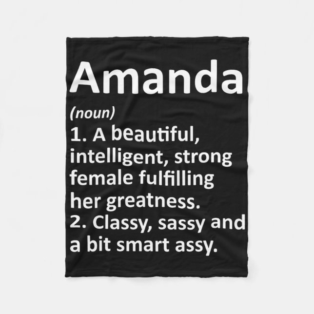 Amanda Definition Personalized Name Funny Christma Fleece Blanket (Front)