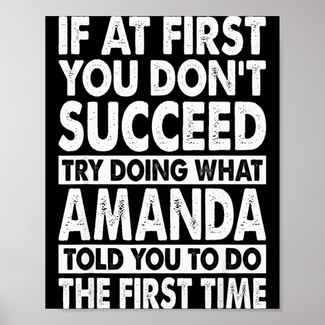 Amanda Name D Birthday Funny Christmas Joke  Poster (Front)