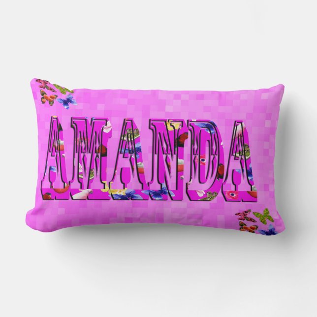 Amanda Name Logo, Lumbar Pillow (Front)