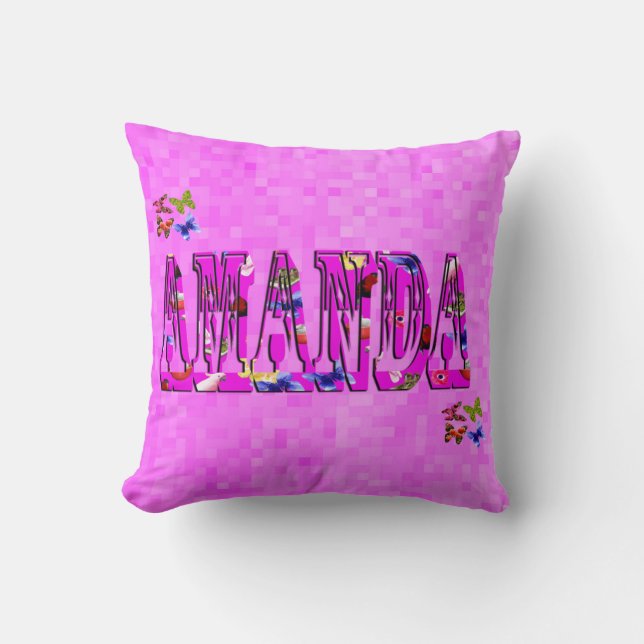 Amanda Name Logo, Throw Pillow (Front)