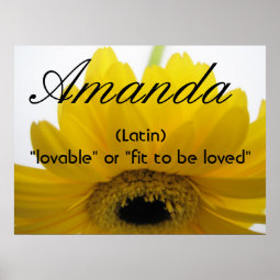 Amanda Name Meaning Poster | Zazzle