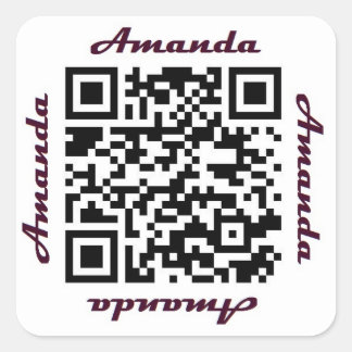 Amanda QR Code Personalized NAME Sticker