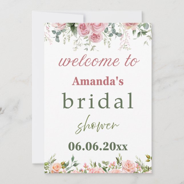 Amanda’s Bridal Shower Invitation Card – Elegant F (Front)
