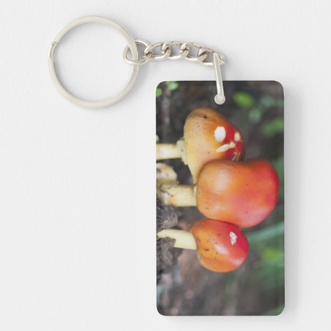 Amanita family mushroom keychain (Front)