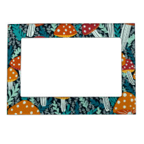 Amanita Magical Mushroom Fern Pattern Magnetic Frame