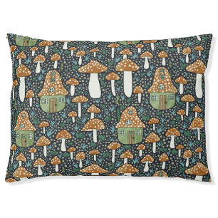 Amanita Magical Mushroom Village Cute Illustration Pet Bed