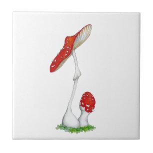 Amanita muscaria ceramic tile