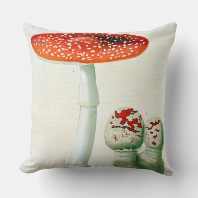 Amanita Muscaria from 'Phytographie Medicale' by J Throw Pillow (Front)