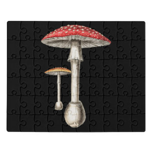 Amanita Muscaria Mushroom Botanical Nature Fungi Jigsaw Puzzle