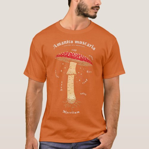 Amanita muscaria Mushroom definition latin art  T_Shirt