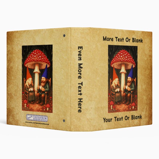 Amanita Mushroom and Gnomes 3 Ring Binder (Background)